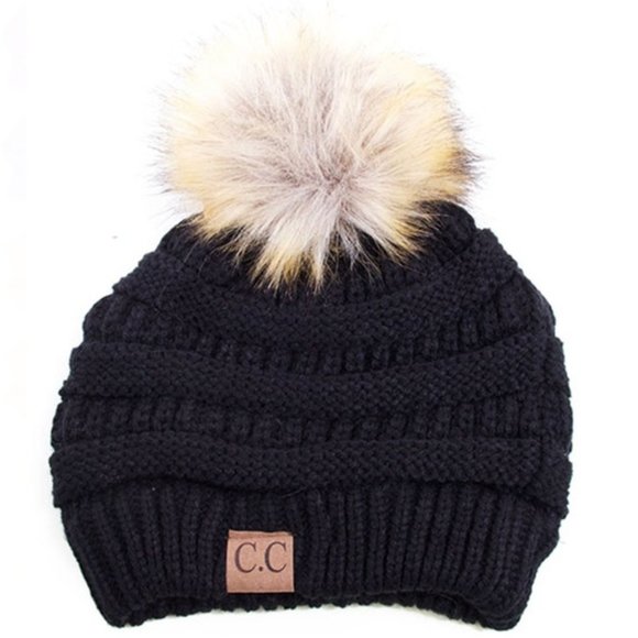 C.C 3pc Knit Warm Pom Beanie Gloves Scarves Set main image 6